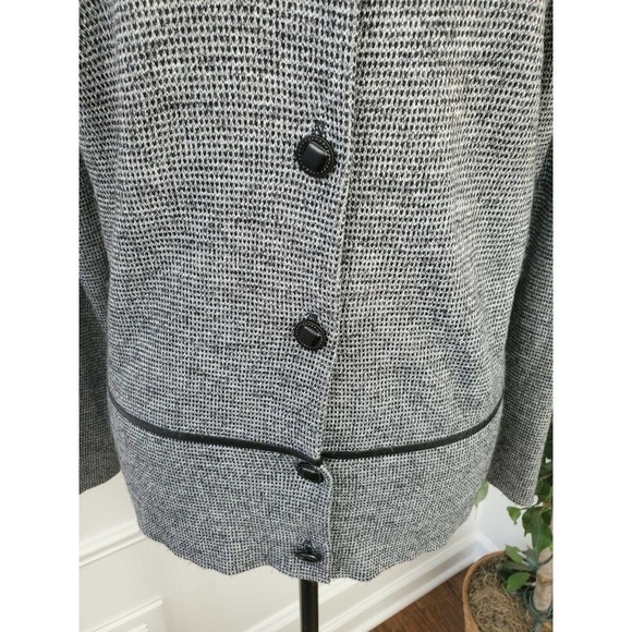 Karen Lessly Women's Gray 100% Acrlic Long Sleeve Collared Casual Jacket - Picture 3 of 10